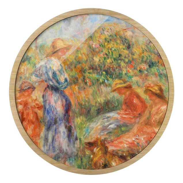 Rond schilderijen Auguste Renoir - Paesaggio con donne e bambino