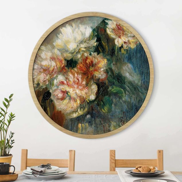 Runde Bilder mit Rahmen Auguste Renoir - Vase Of Peonies