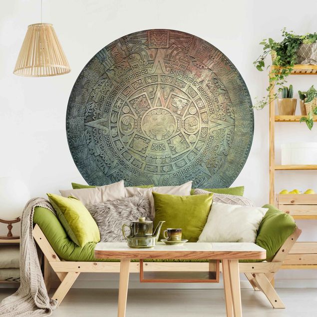Behangcirkel Aztec Ornamentation In A Circle