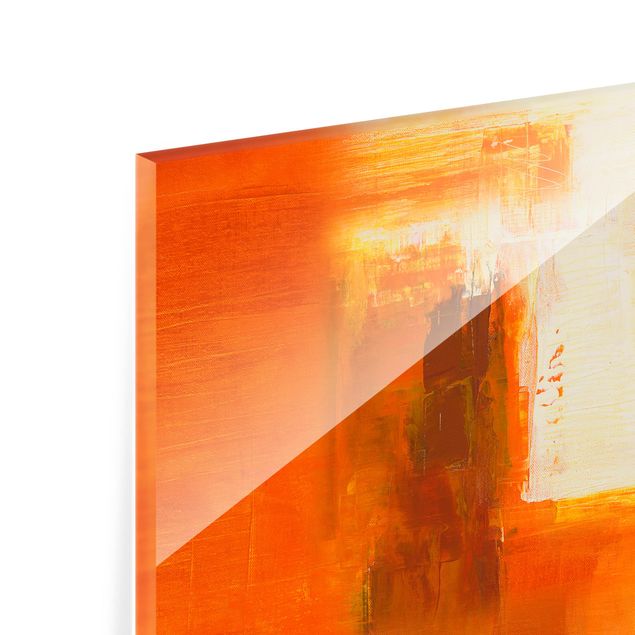 Spatscherm keuken Petra Schüßler - Composition In Orange And Brown 02