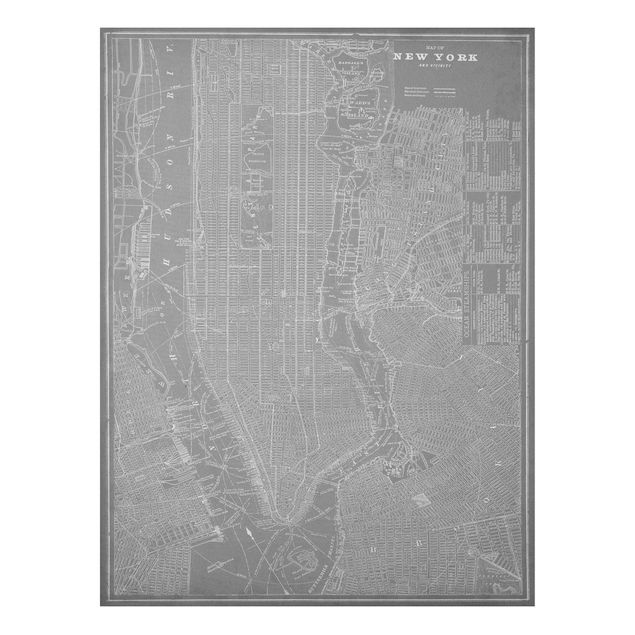 Forex schilderijen Vintage Map New York Manhattan