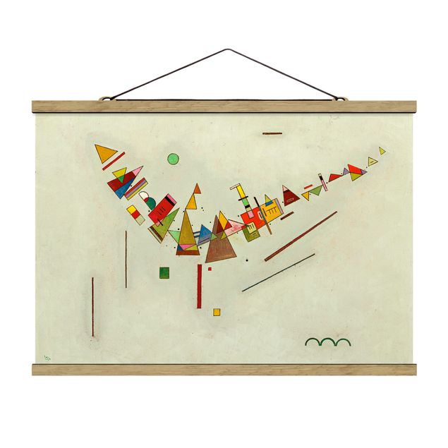 Stoffen schilderij met posterlijst Wassily Kandinsky - Angular Swing