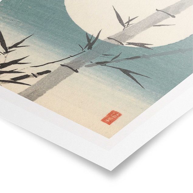 Posters Japanese Drawing Bamboo And Moon