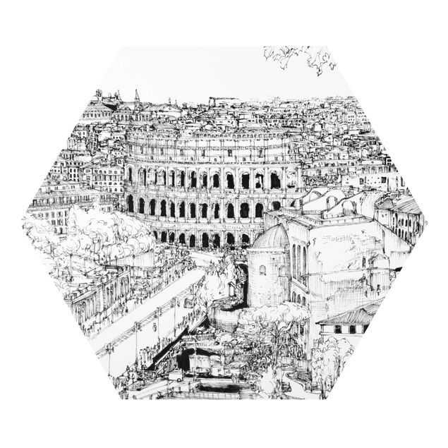 Hexagons Forex schilderijen City Study - Rome
