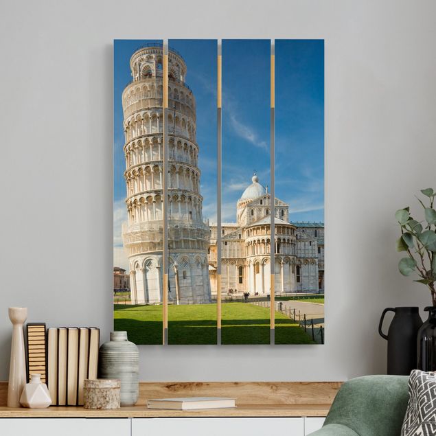 Houten schilderijen op plank The Leaning Tower of Pisa