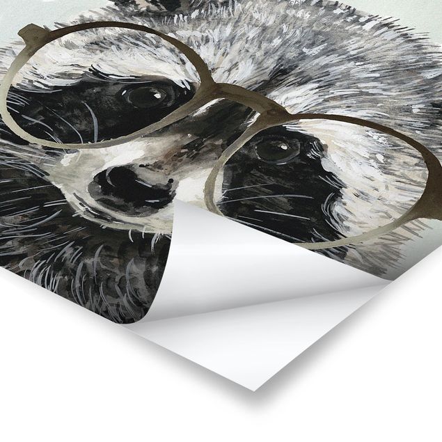 Posters Animals With Glasses - Raccoon