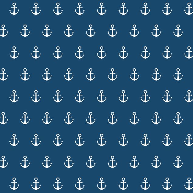 Plakfolien Monogram Anchor Pattern Blue White