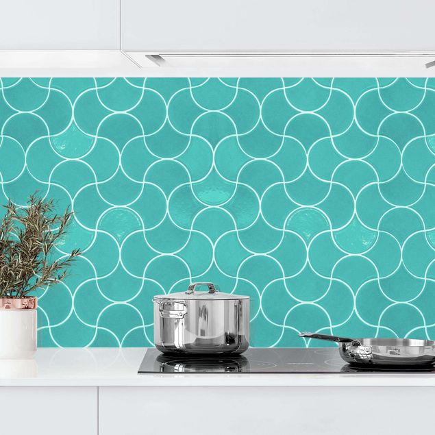 Achterwand voor keuken tegelmotief Ceramic Tiles - Turquoise