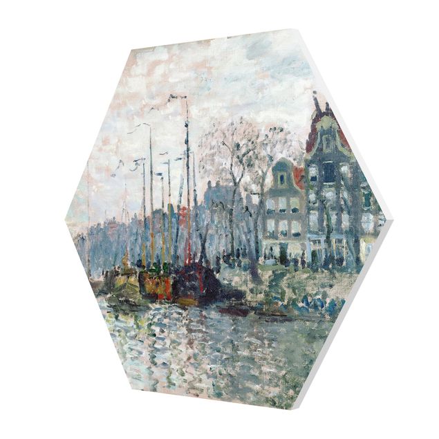 Hexagons Forex schilderijen Claude Monet - View Of The Prins Hendrikkade And The Kromme Waal In Amsterdam