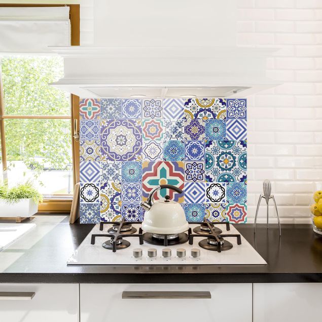 Spatscherm keuken Mirror Tiles - Elaborate Portuguese Tiles