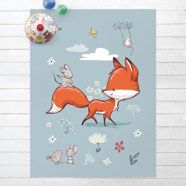 Balkonkleden Fox And Mouse Travelling