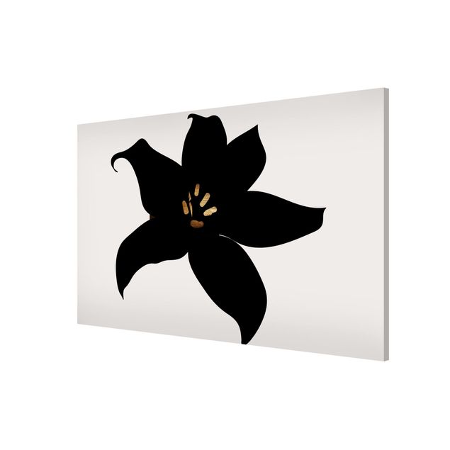 Magneetborden Graphical Plant World - Orchid Black And Gold