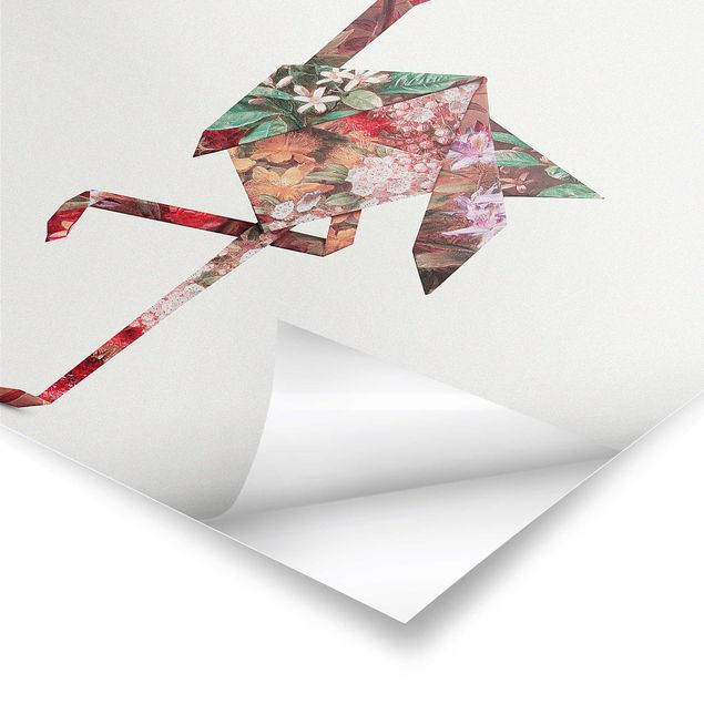 Posters Origami Flamingo