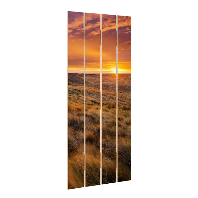 Houten schilderijen op plank Sunrise On The Beach On Sylt