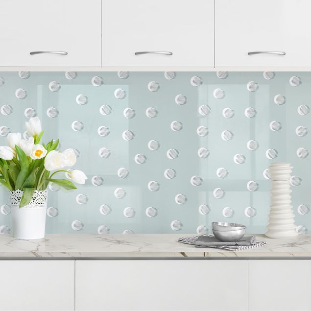 Achterwand voor keuken patroon Pattern With Dots And Circles On Bluish Grey