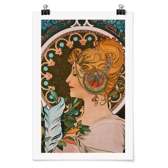 Posters Alfons Mucha - The Feather