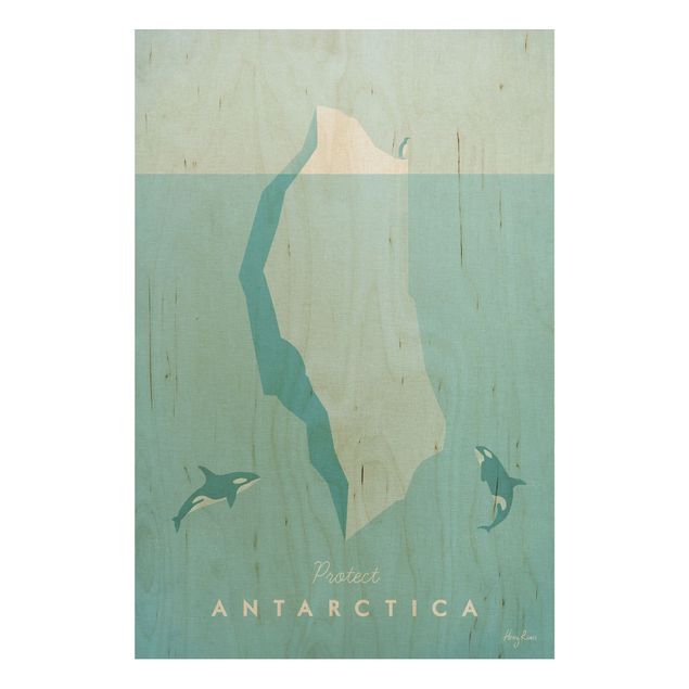 Houten schilderijen Travel Poster - Antarctica
