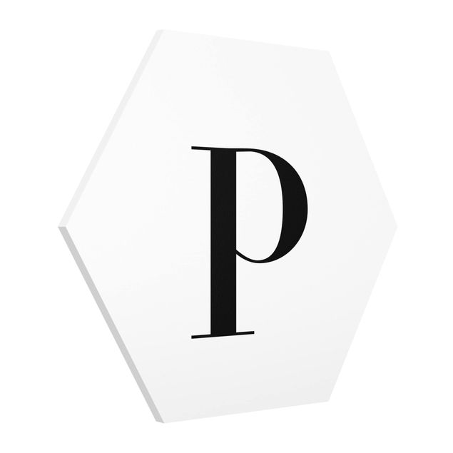 Hexagons Forex schilderijen Letter Serif White P