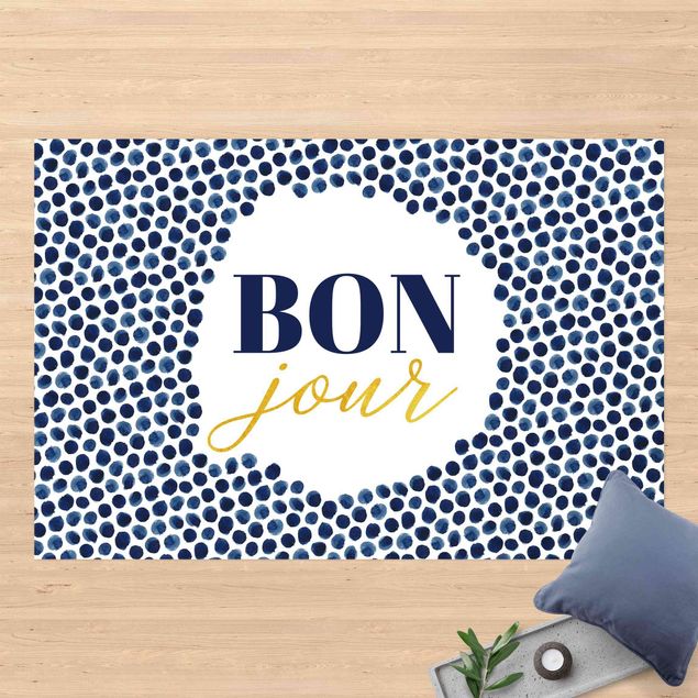 tapijt modern Bon Jour Gold With Watercolour Dots