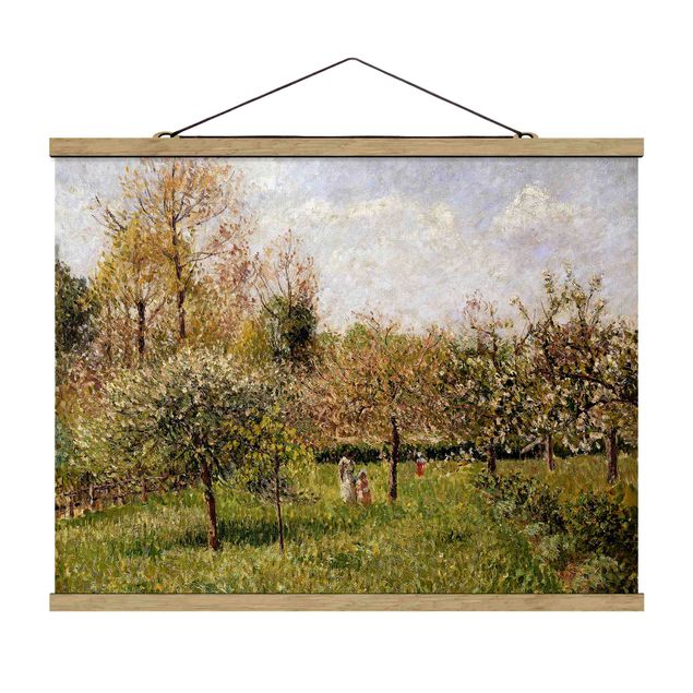 Stoffen schilderij met posterlijst Camille Pissarro - Spring In Eragny