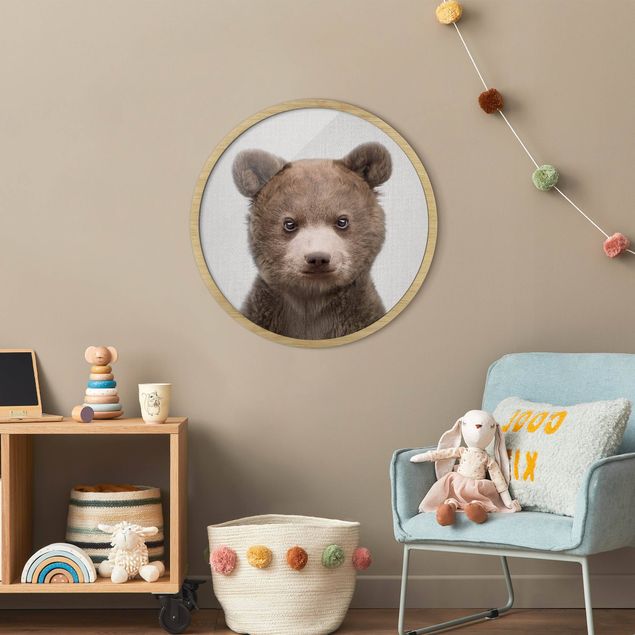 Rond schilderijen Baby Bear Bruno