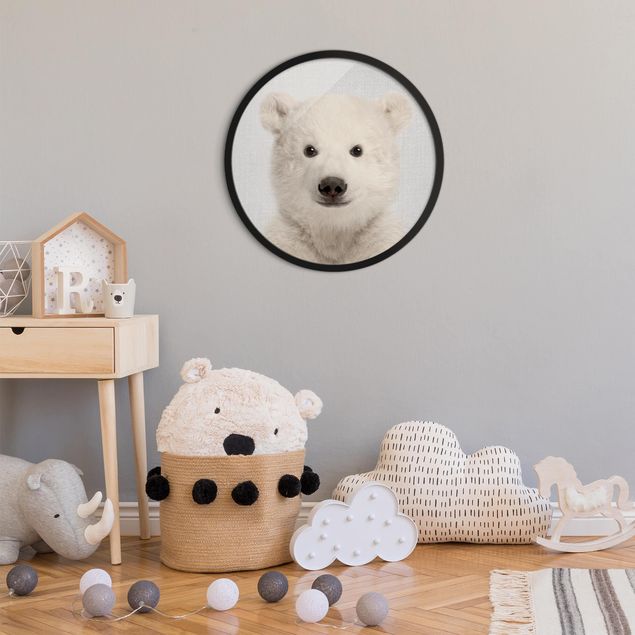Rond schilderijen Baby Polar Bear Emil