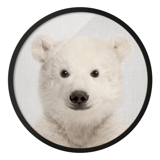 Rond schilderijen Baby Polar Bear Emil
