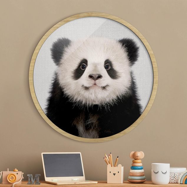 Rond schilderijen Baby Panda Prian