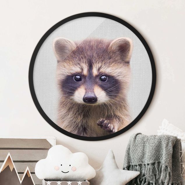 Runde gerahmte Bilder Baby Raccoon Wicky