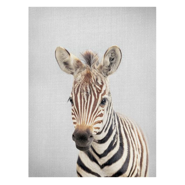 Leinwandbild - Baby Zebra Zoey - Hochformat 3:4