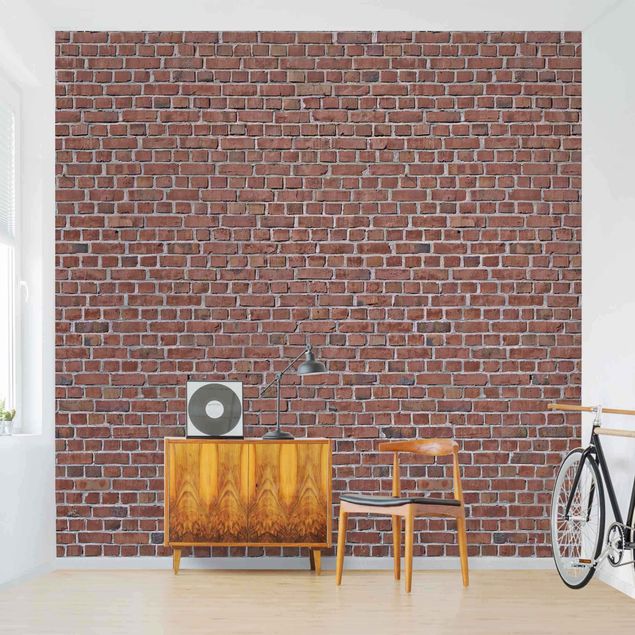 Fotobehang Brick Tile Wallpaper Red