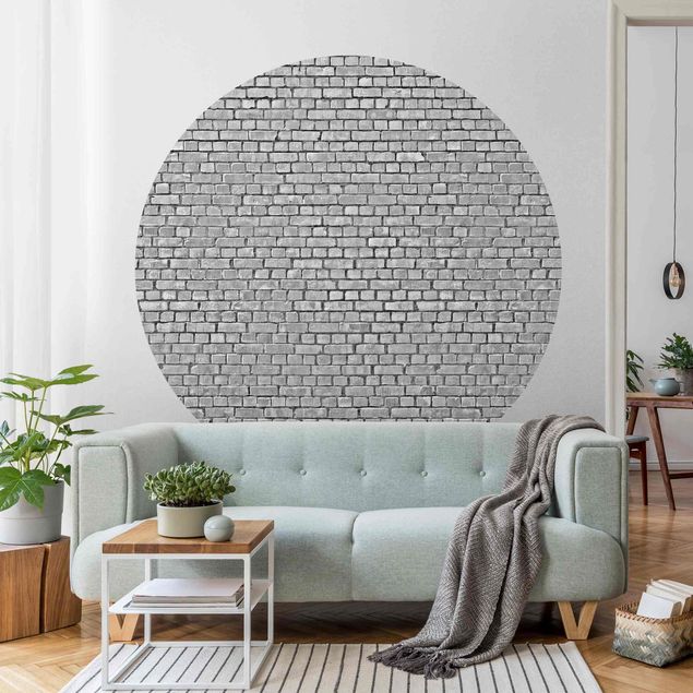 Behangcirkel Brick Tile Wallpaper Black And White