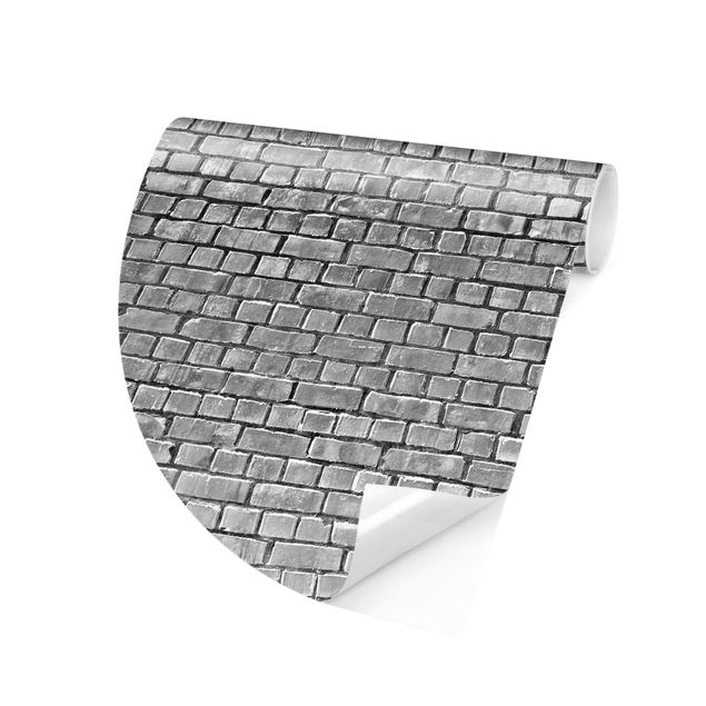 Behangcirkel Brick Tile Wallpaper Black And White
