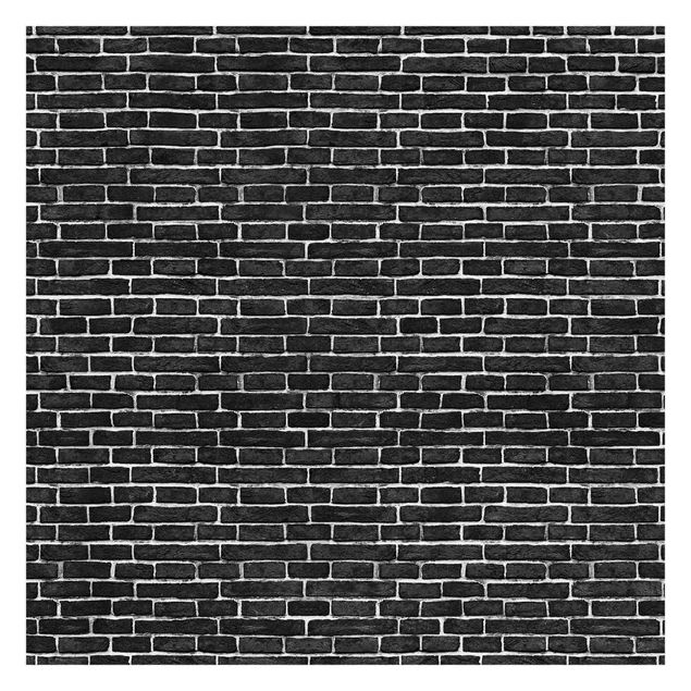 Fotobehang Brick Wall Black
