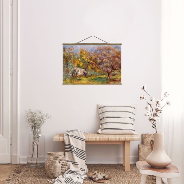Stoffen schilderij met posterlijst Auguste Renoir - Olive Garden