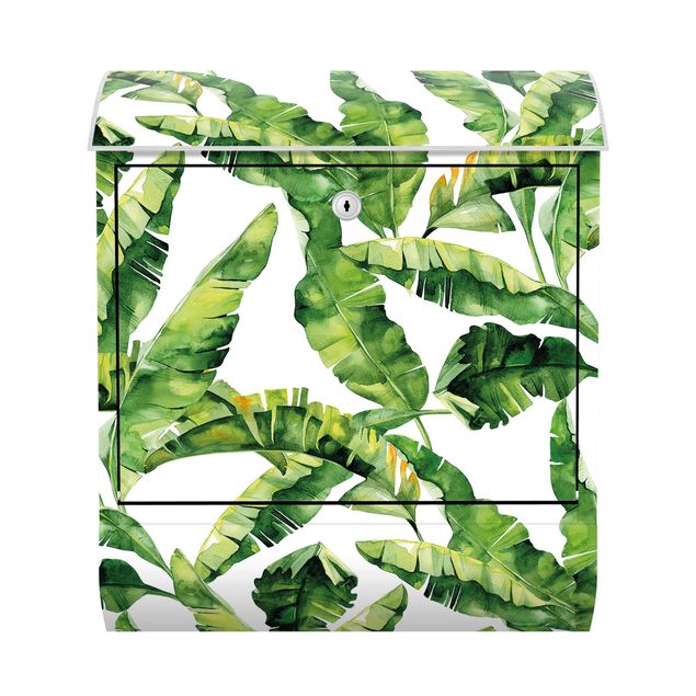 Brievenbussen Banana Leaf Watercolour Pattern