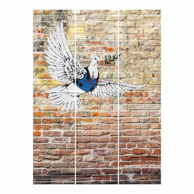 Schuifgordijnen - Dove Of Peace - Brandalised ft. graffiti by Banksy