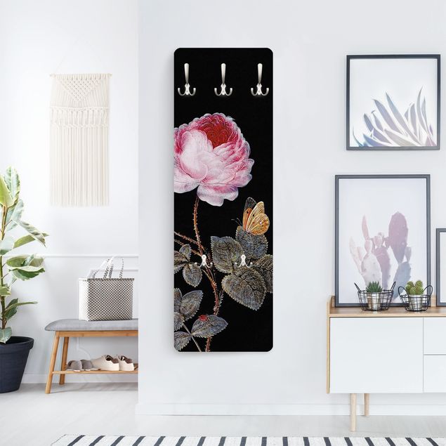 Wandkapstokken houten paneel Barbara Regina Dietzsch - The Hundred-Petalled Rose