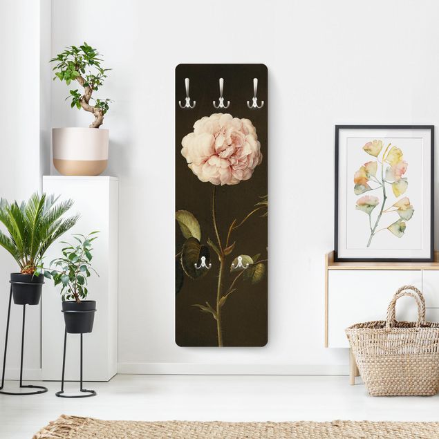Wandkapstokken houten paneel Barbara Regina Dietzsch - French Rose With Bumblbee