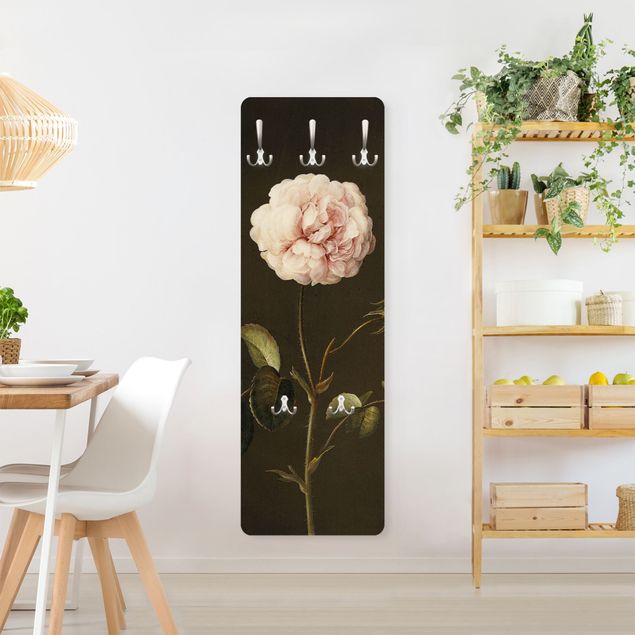 Wandkapstokken houten paneel Barbara Regina Dietzsch - French Rose With Bumblbee