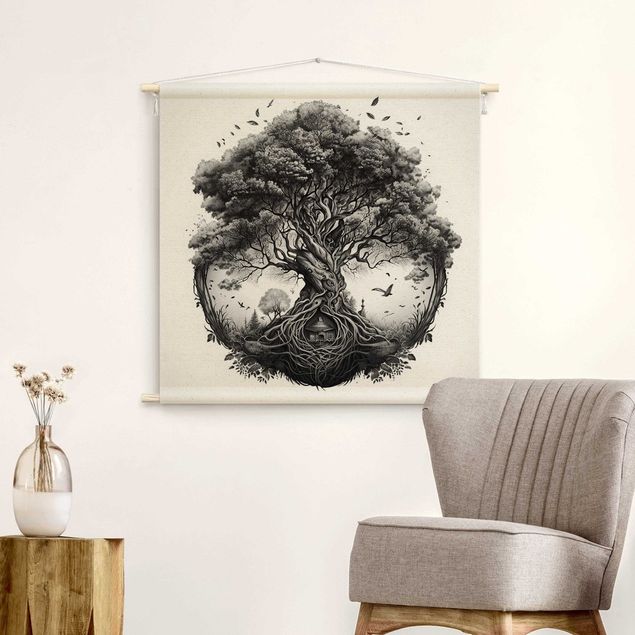 Mandala wandkleed Tree Of Life Illustration