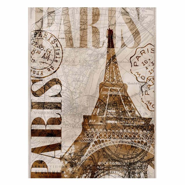 Magneetborden Shabby Chic Collage - Paris