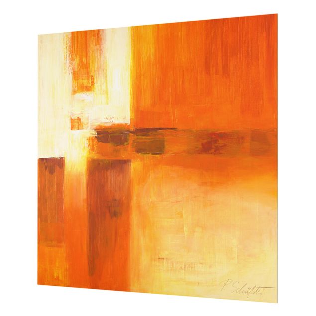 Spatscherm keuken Petra Schüßler - Composition In Orange And Brown 01