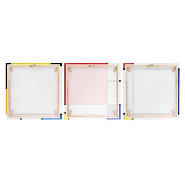 Canvas schilderijen - 3-delig Piet Mondrian - Square Compositions