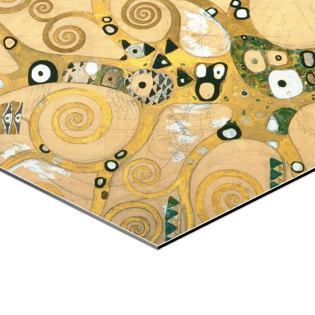 Hexagons Aluminium Dibond schilderijen Gustav Klimt - The Tree of Life