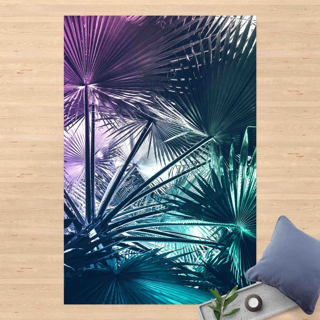 buitenkleed balkon Tropical Plants Palm Leaf In Turquoise lll