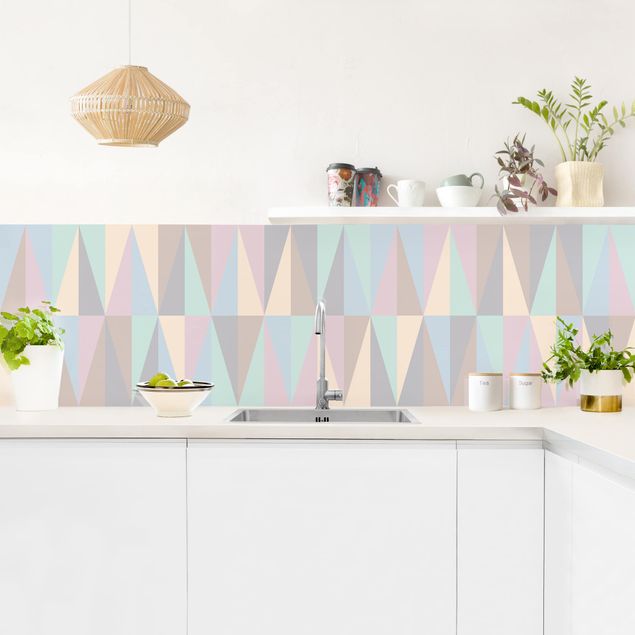 Achterwand voor keuken Triangles In Pastel Colours