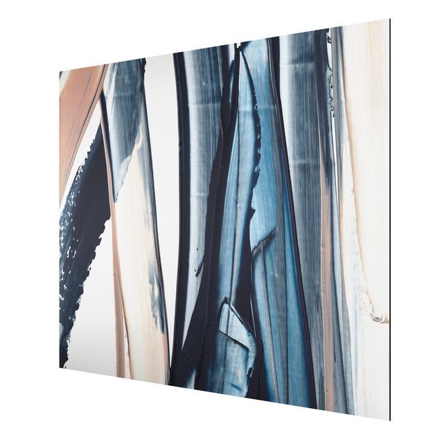 Aluminium Dibond schilderijen Blue And Beige Stripes