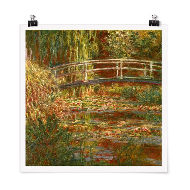 Posters Claude Monet - Waterlily Pond And Japanese Bridge (Harmony In Pink)