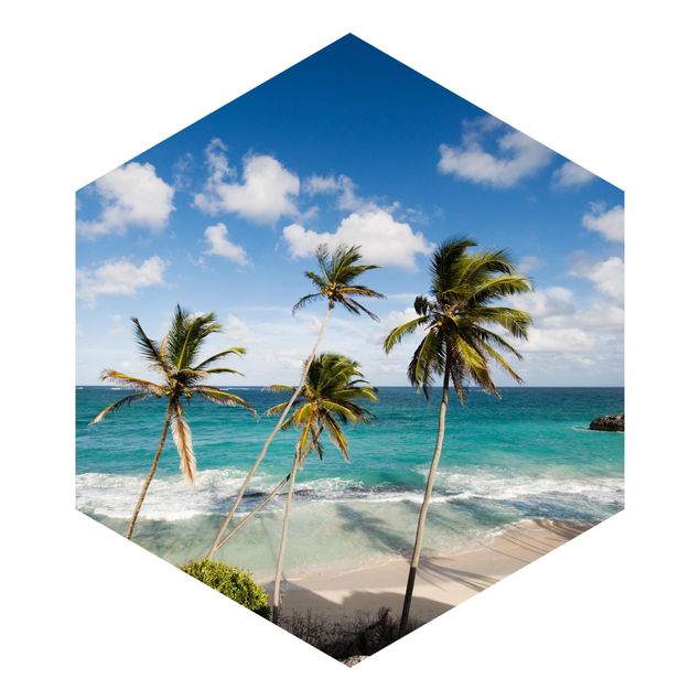 Hexagon Behang Beach Of Barbados